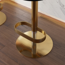 Modern Bar Stool Velvet Adjustable Height Swivel Black with Full Back Counter Stool - thumbnail 8