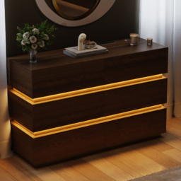 Lumio 120 cm LED 6-Drawer Dresser with Charging Station - thumbnail 2