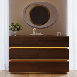 Lumio 120 cm LED 6-Drawer Dresser with Charging Station - thumbnail 3