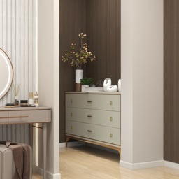 1600 mm Contemporary 9-Drawer Champagne Bedroom Dresser for Storage in Gold - thumbnail 4