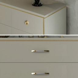 1600 mm Contemporary 9-Drawer Champagne Bedroom Dresser for Storage in Gold - thumbnail 6
