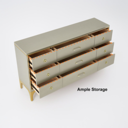 1600 mm Contemporary 9-Drawer Champagne Bedroom Dresser for Storage in Gold - thumbnail 9