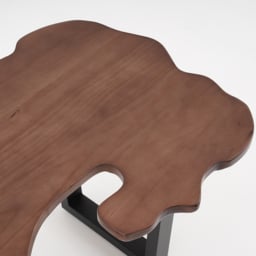 Rustic 1010mm Live-Edge Coffee Table Walnut & Black with Wooden Tabletop & Metal Base - thumbnail 8