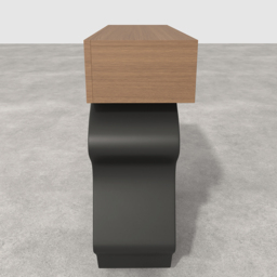 1000mm Modern Walnut & Black Console Table with Drawers - thumbnail 7