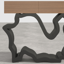 1000mm Modern Walnut & Black Console Table with Drawers - thumbnail 8