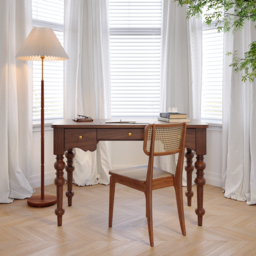 Writing Desk Mid Century with Drawers Walnut Home Office Furniture (1200mm) - thumbnail 2