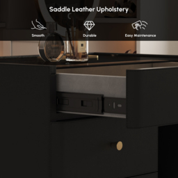 Leather Glass Saddle Walk-In Wardrobe Island Jewellery Dresser with Top - thumbnail 8
