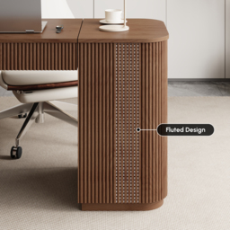 Modern 164 cm L-Shape Walnut Executive Lift-Top Desk with Drawers & Cabinet, Right Hand - thumbnail 9