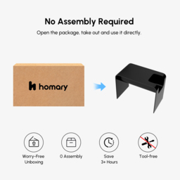 C-Shaped Black Convertible Wood Side Table with Storage - thumbnail 9