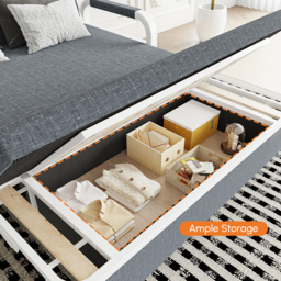 Deep Grey Queen Size Daybed with Storage & Trundle - thumbnail 8