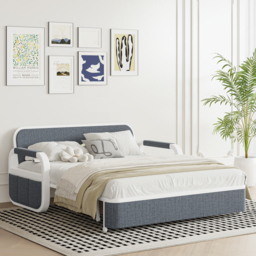 Deep Grey Queen Size Daybed with Storage & Trundle - thumbnail 3