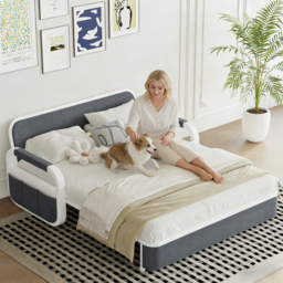 Deep Grey Queen Size Daybed with Storage & Trundle - thumbnail 5