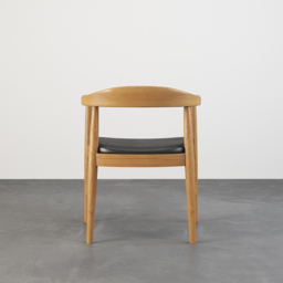 Oval Dining Table & Curved Back 4 Dining Chairs Upholstered Leather Solid Wood Top - thumbnail 7
