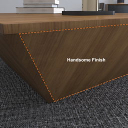 Modern Wood Walnut Coffee Table with Storage Square Coffee Table with 1-Drawer - thumbnail 5
