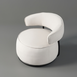 Modern Off-White Swivel Armchair Barrel Accent Chair Velvet Upholstered - thumbnail 9