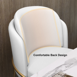 Linenic 4-Piece White Dining Chair Modern Cotton&Linen Upholstered Side Chair in Gold - thumbnail 4