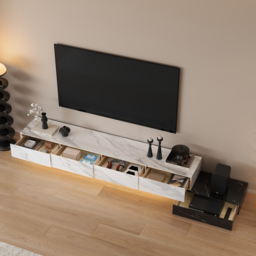 220 - 270 cm Extendable TV Stand with Sintered Stone Top & 5 Drawers - thumbnail 6