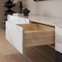 220 - 270 cm Extendable TV Stand with Sintered Stone Top & 5 Drawers - thumbnail 7