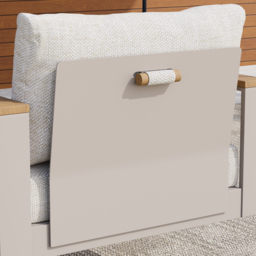 Tevara Solid Wood Garden Hanging Chair Sofa Porch Swing Bench in Warm White Cushion & Pillow Included - thumbnail 6