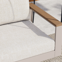 Tevara Solid Wood Garden Hanging Chair Sofa Porch Swing Bench in Warm White Cushion & Pillow Included - thumbnail 8