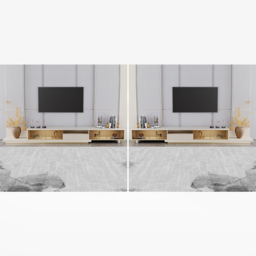 LED Light Extendable TV Stand Light Khaki Floor Media Console with Glass Door & Drawers - thumbnail 7