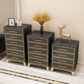 Black Chest of Drawers Modern 5 Drawers Accent Chest Medium