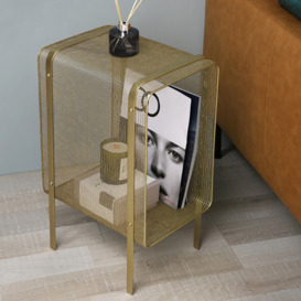 550mm Modern Metal Rectangular Gold Magazine Rack with Open Storage Living Room & Office