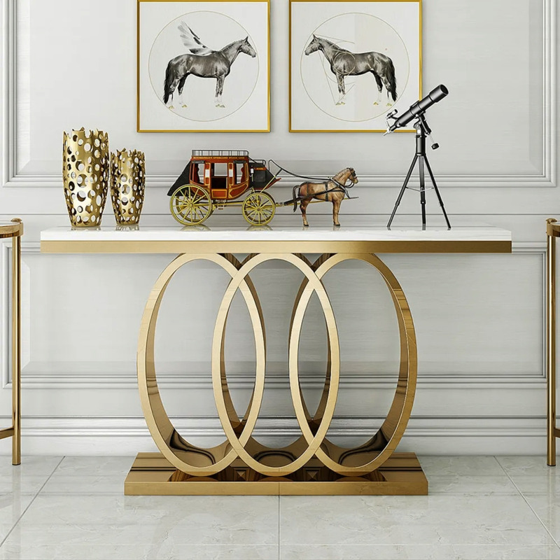 Luxury Modern Living Room Furniture O Design Console Table Gold Stainless  Steel Hallway Table For Home Hotel - Buy Luxury Modern Living Room Furniture  O Design Console Table Gold Stainless Steel Hallway