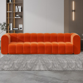 2230mm Modern Velvet Upholstered Sofa 3-Seater Sofa Luxury Sofa Solid Wood Frame