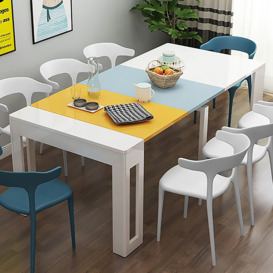 Modern 410mm-1849mm Folding White&Blue&Yellow Dining Table Writing Desk with Leaves