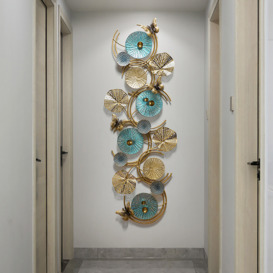 3D Lotus Leaves Wall Decor Home Luxury Metal Wall Art
