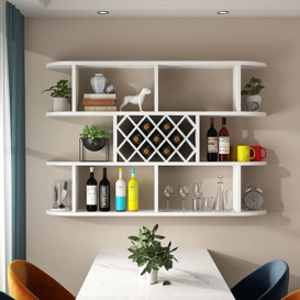 Contemporary Wall Mounted Wine Rack in White