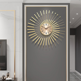 600mm Glam Oversized Golden Wall Clock with Helical Shape Metal Frame
