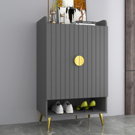 Yellar Nordic Grey Shoe Storage Cabinet 5 Shelves Entryway Shoe Cabinet
