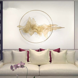 Natural Abstract Landscape Wall Decor 3D Gold Metal Wall Art 1000mm x 680mm Living Room