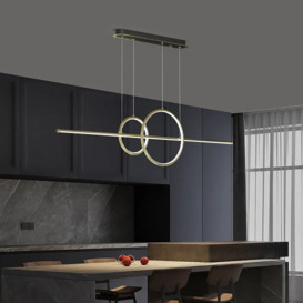 Minimalist Metal Kitchen Island Light Geometric Hanging Light in Gold