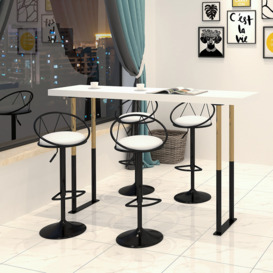 Modern White PU Leather Counter Height Bar Stool (Set of 2) Adjustable Height & Swivel