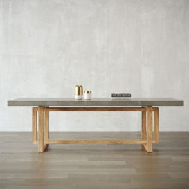 Japandi 1800mm Concrete Grey Dining Table Rectangle Wooden Tabletop
