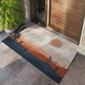 600mm x 900mm Modern Rectangle Art Doormat Non-Slip Nature Sun Pattern Front Door Mat