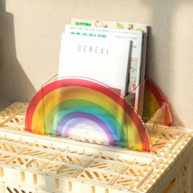 Art Deco Multi-color Freestanding Magazine Organizer Holder Magazine Storage Rack with Rainbow Shape
