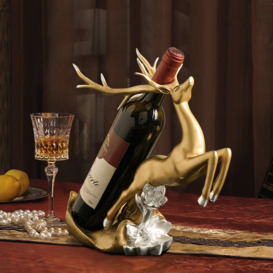 Golden Deer Wine Bottle Holder Resin Wine Rack Modern Cabinet Decoration