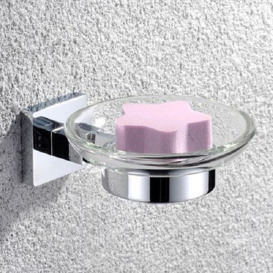 Shower Soap Dish Holder Brass Chrome Finish for Bathroom Kitchen Minimalist Design