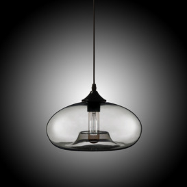 Modern 1-Light Ceiling Hanging Light Pendant Light Glass Shape in Grey Colour