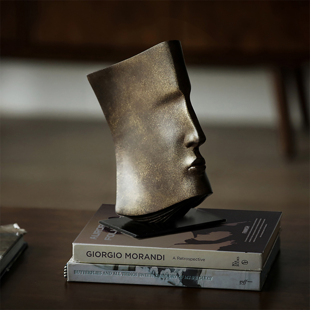 PostModern Abstract Resin Person Sculpture Home Decorative Figurine Desk Decor Bronze