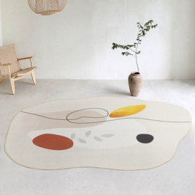 800mm x 1600mm Modern Abstract Painting Area Rug Decorative Living Room Bedroom Irregular Carpet