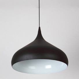 Modern Aluminum 1-Light Black Shape Pendant Light in White Colour Inside