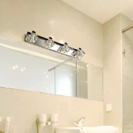 Glam Clear Crystal Chrome Metal LED Bathroom light