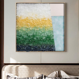 600mm Coastal Square Sea Glass Wall Art Unique Ocean Beach Decor for Living Room Bedroom