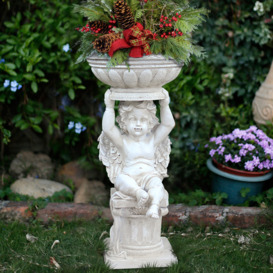 570mm Resin Angel Garden Decor Statue Inoor Outdoor Planter Birdbath Sculpture Ornament
