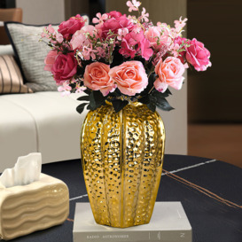 300mm Large Glam Gold Abstract Ceramic Flower Vase Living Room Bedroom Table